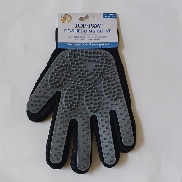 Top Paw Gray and Black Grooming Gloves for Pets