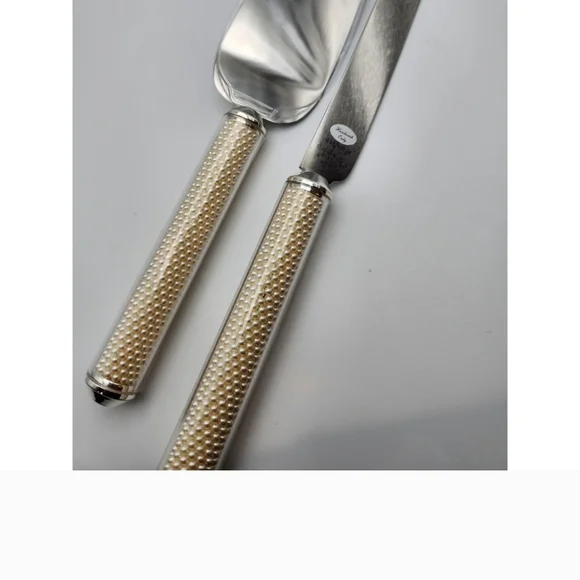 Lenox Pearl Handle Wedding Cake‎ Server And Knife Set