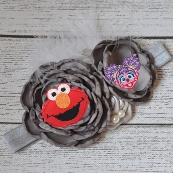 Elmo headband Abby Cadabby bow Sesame Street birthday accessories photoshoot