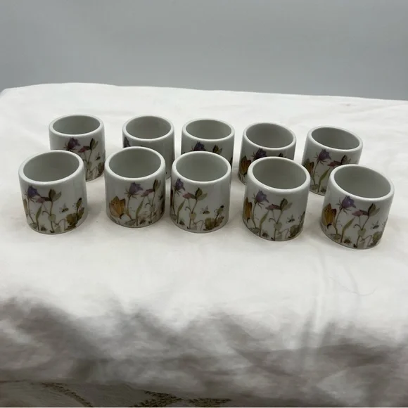 Enesco napkin rings Set of 10 Vintage