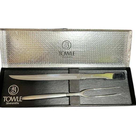 Vintage Towle Silversmiths Stainless Steel Carving Set