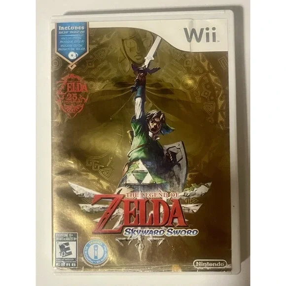 The Legend of Zelda Skyward Sword Nintendo Wii Video Game & Music CD 25th Ann