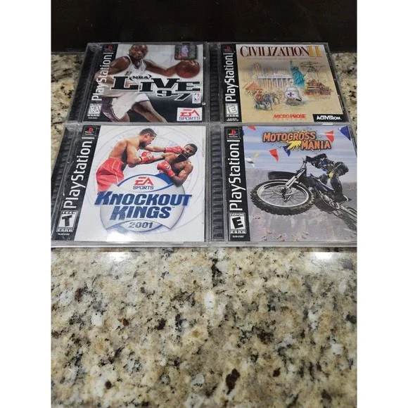 Lot of 4 Sony PlayStation 1 PS1 Games Civilization 2 Knockout Kings