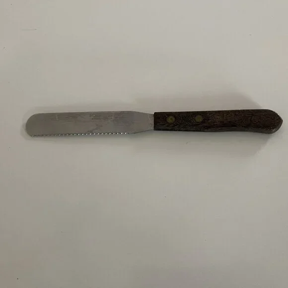 Frontier Forge Spreader Knife Serrated Cheese Icing Spatula Stainless Wood Japan