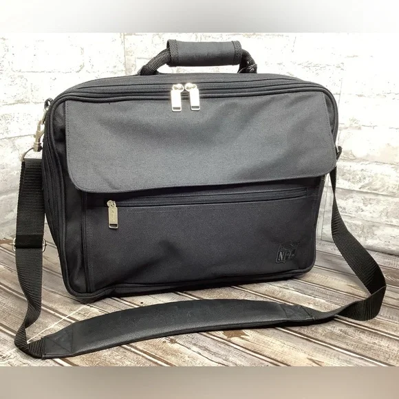 NFL Ballistic Nylon Black Expandable Laptop Tablet Briefcase Rare Football NWOT