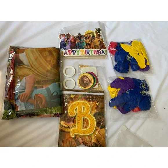 Disney Encanto Birthday Party Supplies Backdrop, Banner,Toppers Balloons