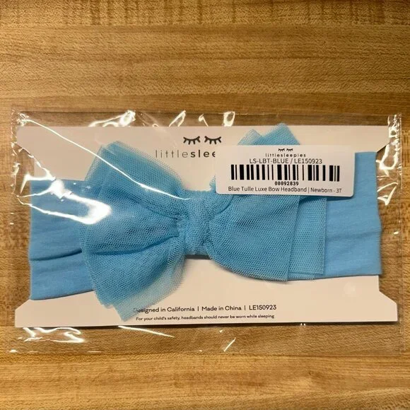 Little‎ Sleepies Blue Tulle Luxe Bow Headband