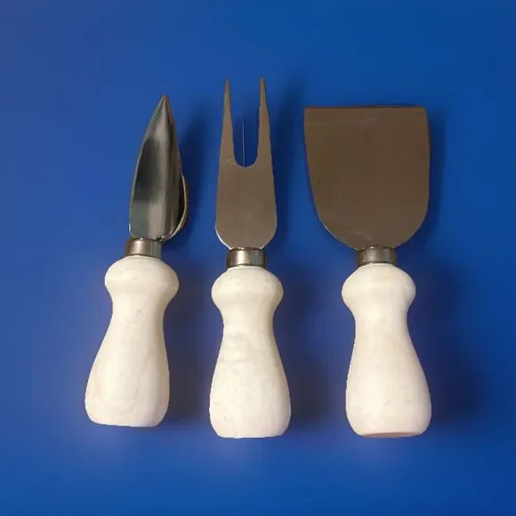Maison du Fromage Cheese Charcuterie Tool Set White Stone Marble Handles