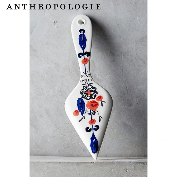 Anthropologie Handpainted Lucerne Cake Server