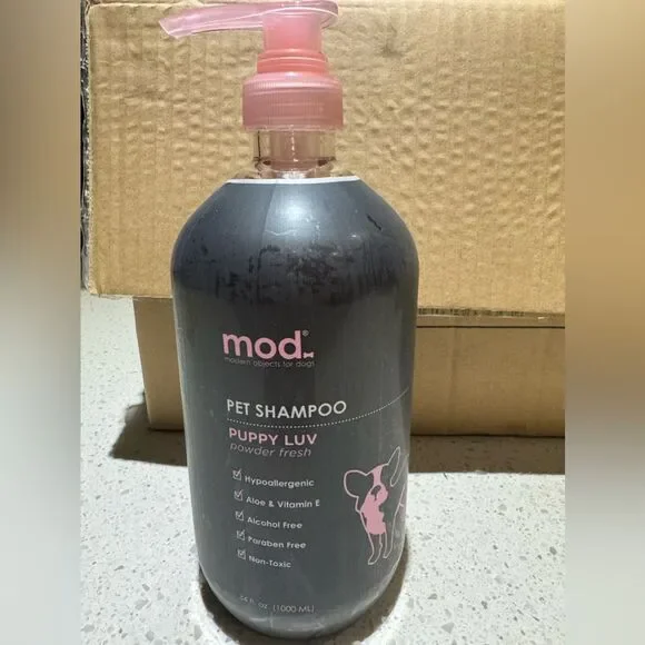 New Unopened Mod Hypoallergenic Dog Pet Shampoo PUPPY LUV Powder fresh 34oz