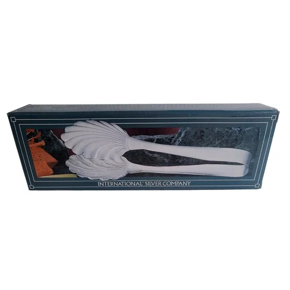 International Silver Company 9 Inch Silverplated Shell Serving Tong NEW in Box