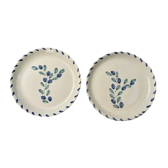 Pottery Barn Grape Vine Salad Plates Set Of 2 Made In Italy 8