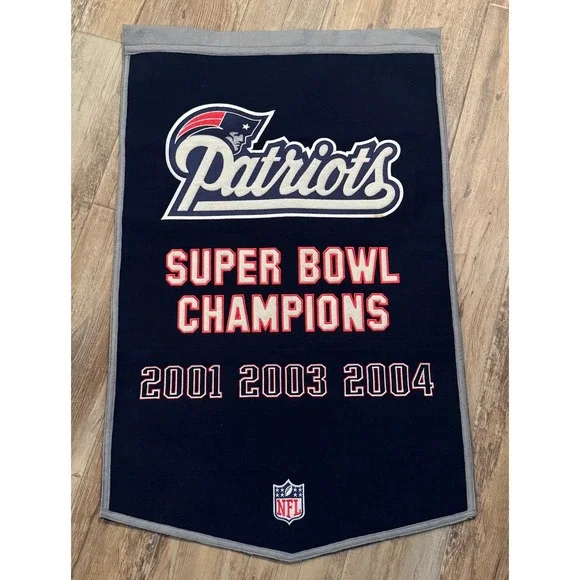 New England Patriots Super Bowl Champions‎ 2001 2003 2004 NFL Banner