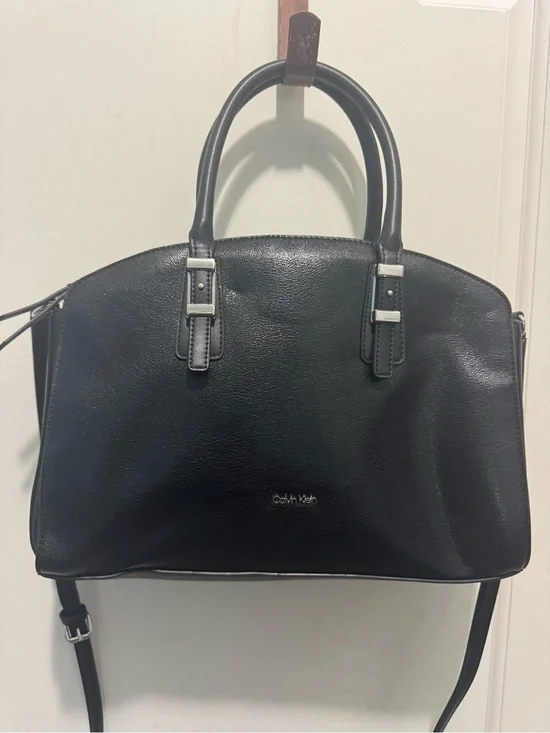 Calvin Klein Saffiano Leather Double Handle Satchel / Doctor Bag