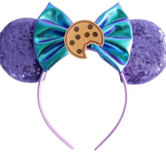 Cookies and Milk Headband Ears Bow Sesame Birthday Cookie Monster Dress outfit