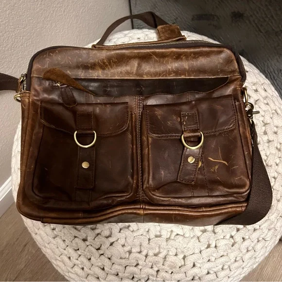 Vintage Mersq Leather Messenger Bag