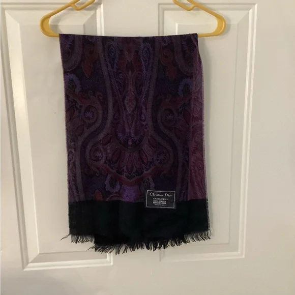 Dior Black and Purple Cashluxe Scarf