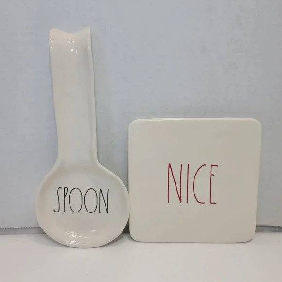 Rae Dunn SPOON Rest & NICE Cheese Hot Serving Artisan Collection By Magenta