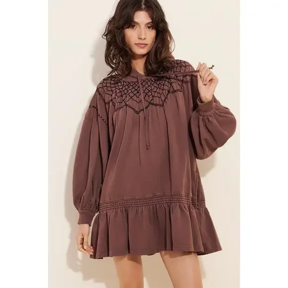 Free People Marty Smocked Mini Dress / Tunic, NWOT, Size M