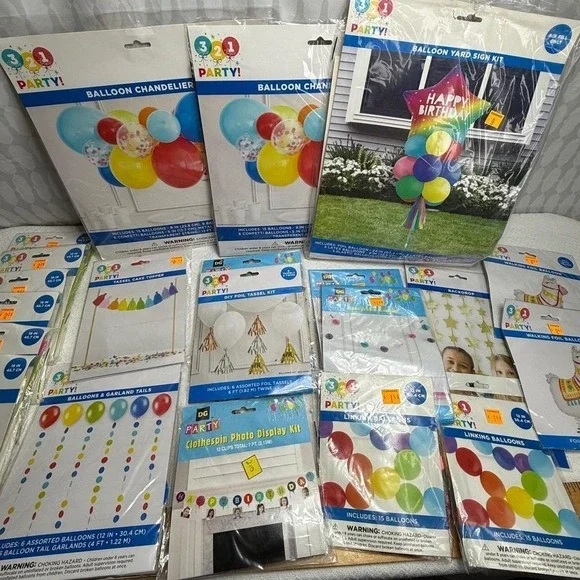 Party Balloons,‎ Chandelier, Yard Sign Kit, Photo Display, Garlands & More