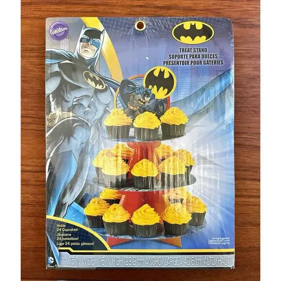 NEW Wilton BATMAN Themed Birthday Treat Cupcake Stand Holds 24 Count