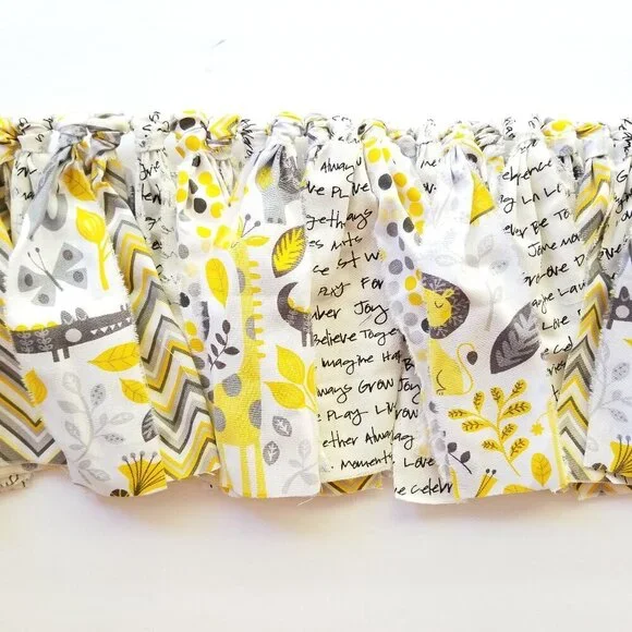 Fabric Banner 7 | Yellow & Grey Zoo Animal Banner, First Birthday, Zoo Nursery
