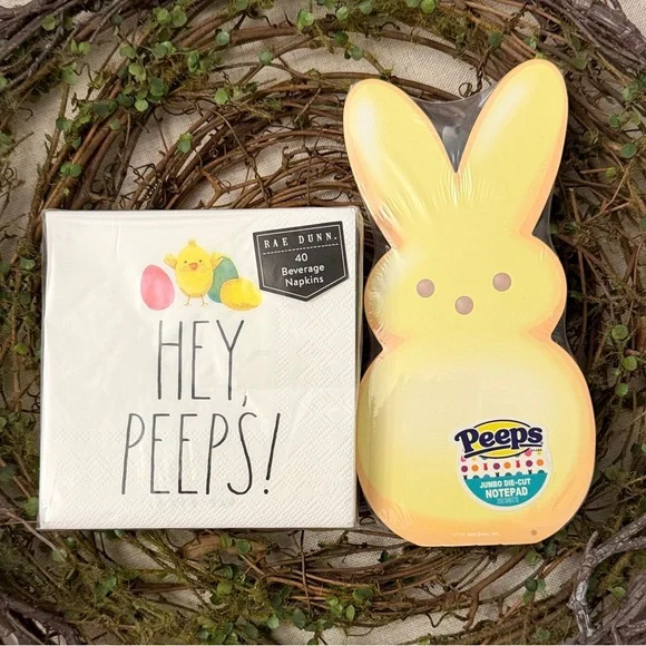 Rae Dunn Hey Peeps Napkins and Yellow Peeps Notepad