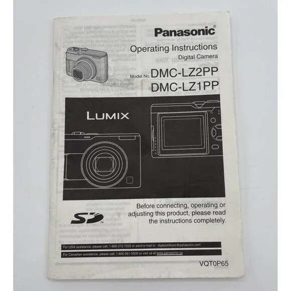 Panasonic Lumix DMC-LZ2PP,DMC-LZ1PP Digital Camera Operating Instructions Book