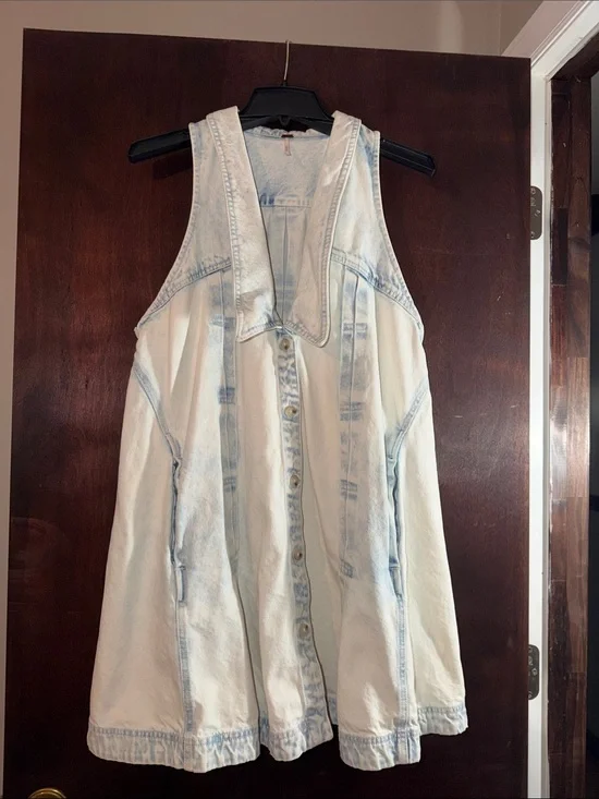 Free People Katie Acid Wash Denim Dress