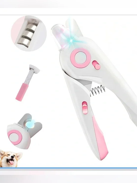 White & pink Pet Nail Clippers - Durable Precision Trimmer