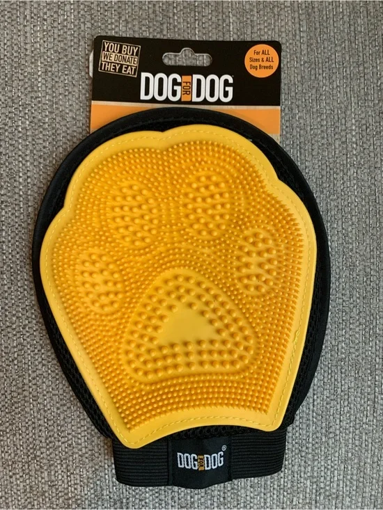 Dog for Dog Yellow Pet Hair Remover Mitt Brush Grooming Glove