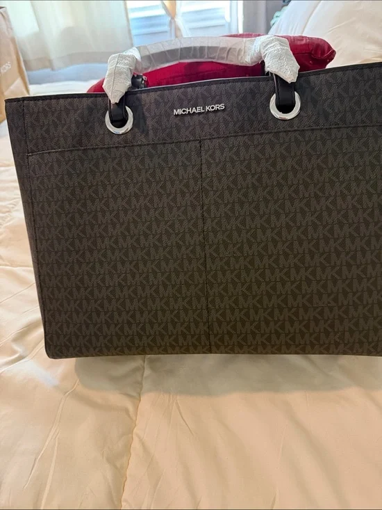 Michael Kors Brown Logo-Print Tote Bag