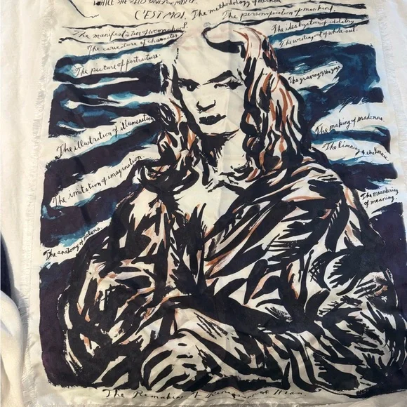 Artistic Graphic Scarf DIOR with tags. Dior & Raymond Pettibon