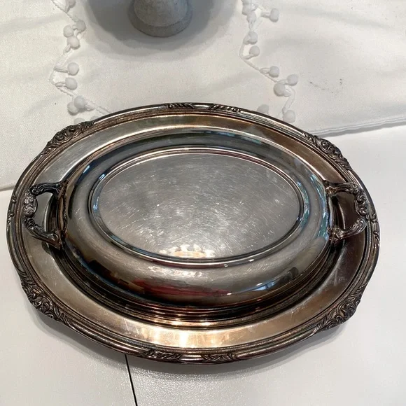 Vintage Silver Plated Serving Dish with Lid