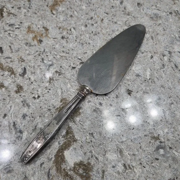 Vintage Art Deco Sterling Silver Handle Pie Cake Server Stainless Steel‎ Blade