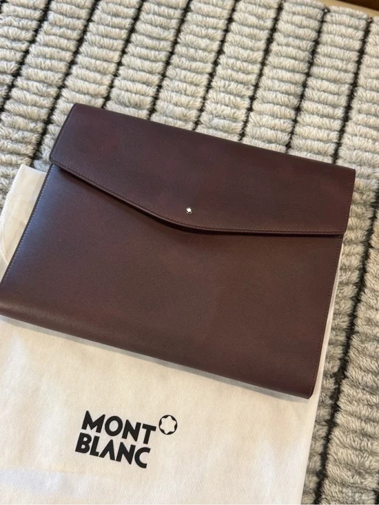 Brand New - Montblanc Burgundy Leather Document Sleeve with Signature Emblem