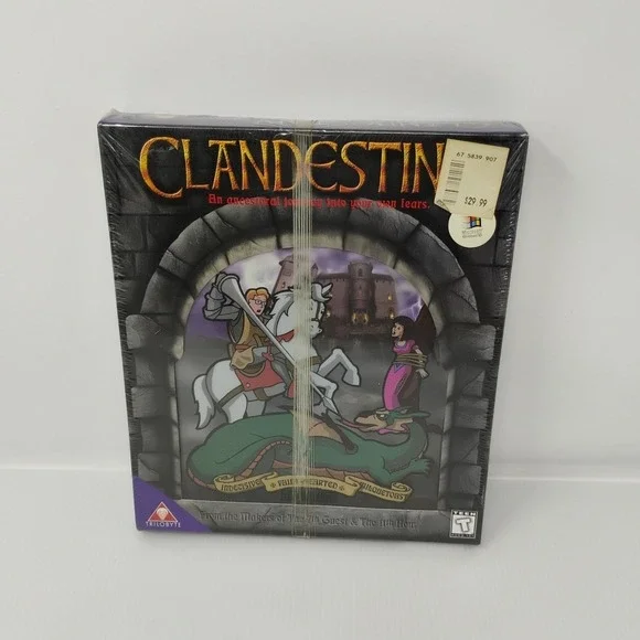 Clandestiny PC Computer Video Game Big Box Trilobyte CD-ROM 1996 Factory Sealed‎