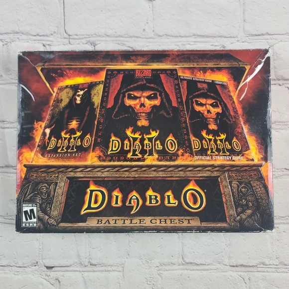 Diablo II Battle Chest (PC 2001) Wide Box 4 Disks Version Manual Expansion Set
