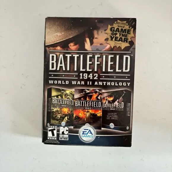 Battlefield 1942 WWII Anthology Vintage PC Game 4-Disc Complete Set, EA Games
