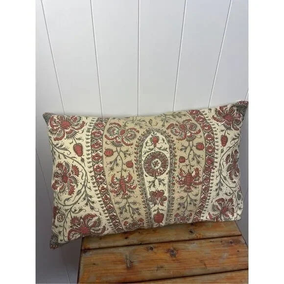 POTTERY‎ BARN Josie Kalamkari Cotton 16x26 Lobster Boho Paisley Sham