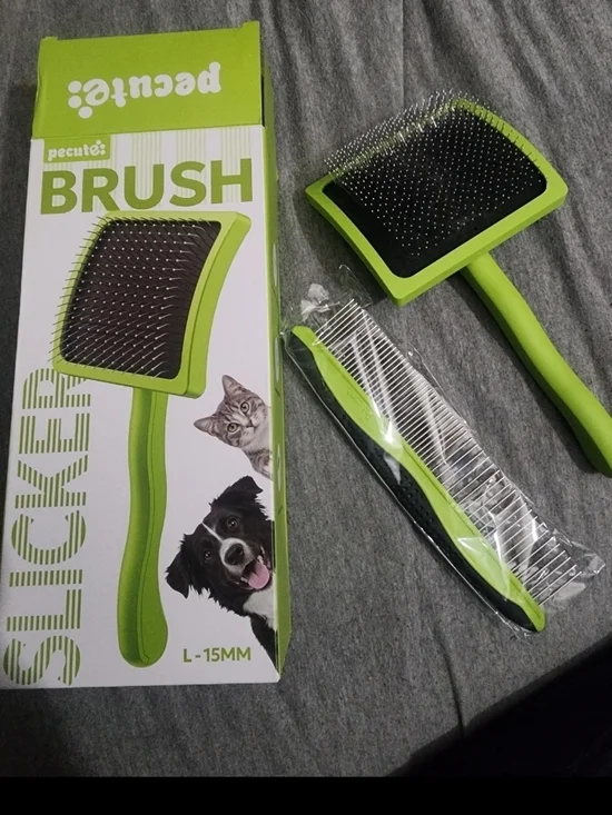 Pecute Green Pet Slicker Brush