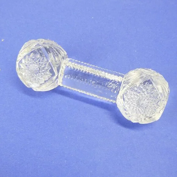 Knife Rest Clear Pressed Glass Antique Victorian Barbell