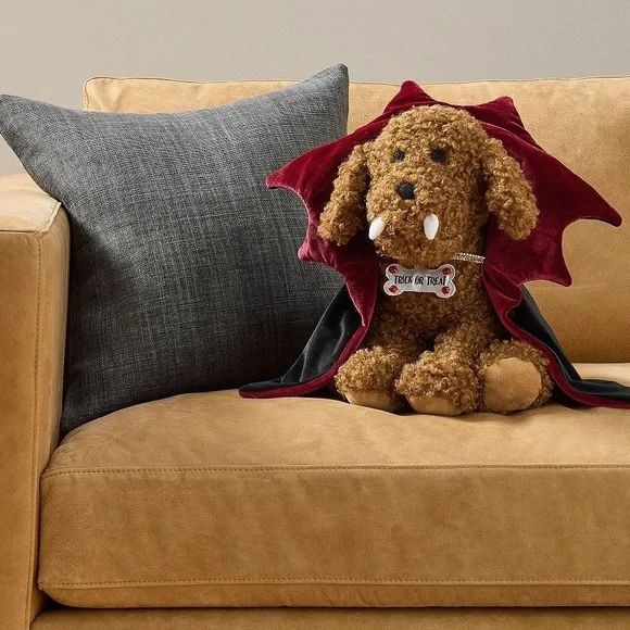 Brand New Pottery Barn Dante The Dracula Dog Halloween Pillow, NWT