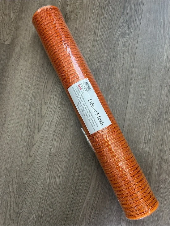 Pottery Barn Orange Decorative Mesh Sparkle Roll