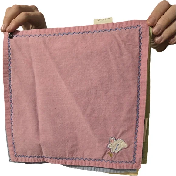 Pottery Barn Kids Easter Cotton Napkins Pink Green Blue Yellow Set