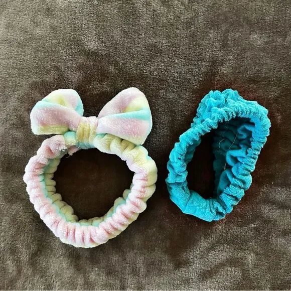 Set of 2 Girls Fluffy Colorful Hair Bands