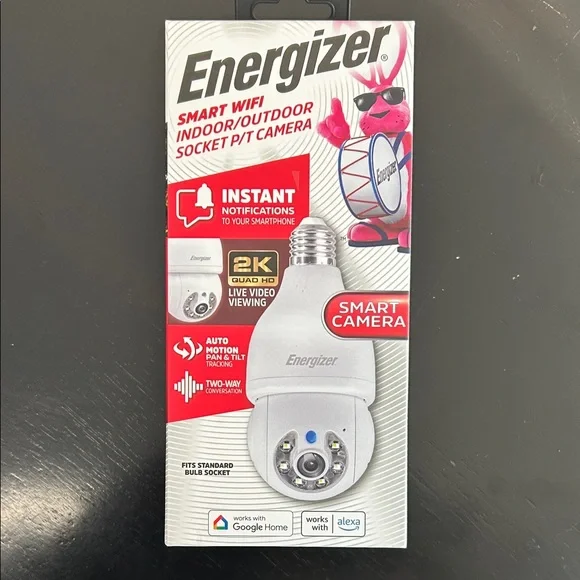 Energizer Smart WiFi Indoor/Outdoor 2k smart security Camera - White