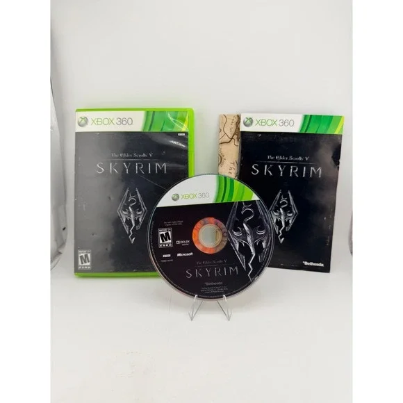 The Elder Scrolls V Skyrim Microsoft Xbox 360 Bethesda 2011 RPG Game with Manual