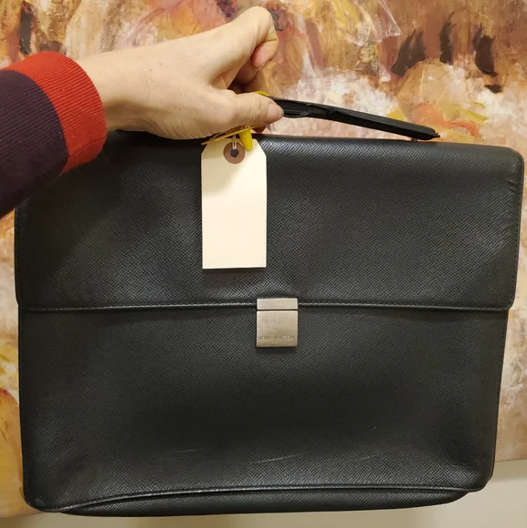 Authentic Louis Vuitton large black briefcase in terrific condition
