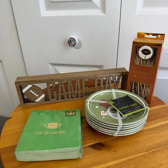 4 piece football party decorations